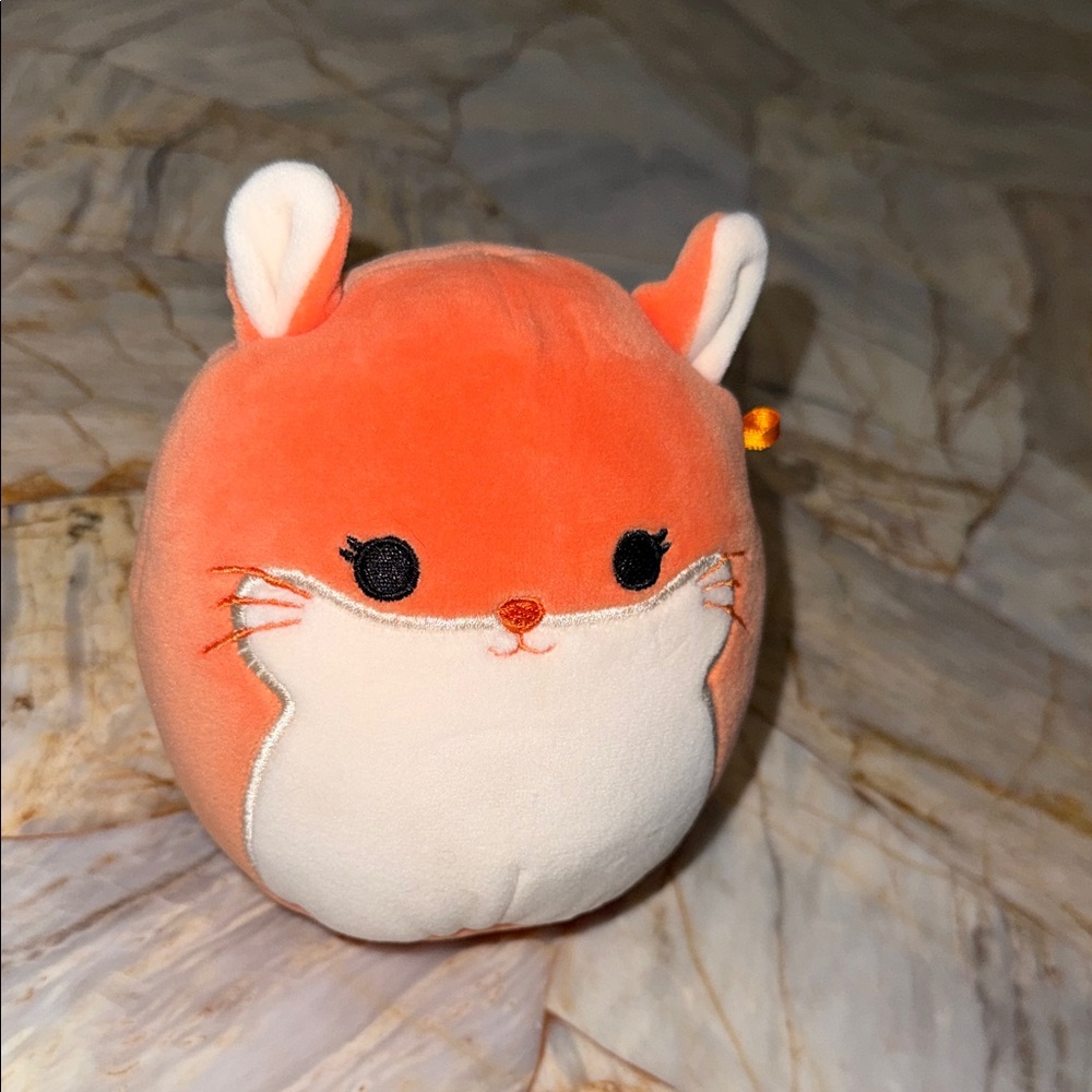 Squishmallows Orange and Cream Hamster Plush Erica the Chinchilla 5in
